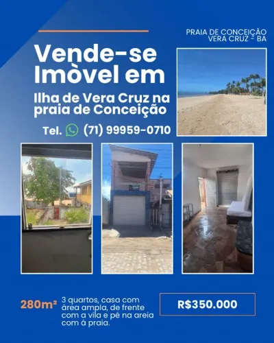 Imóvel na Praia de Conceição. Ilha de Itaparica. Vera Cruz- Bahia