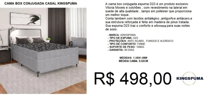 Cama Box Casal Conjugada