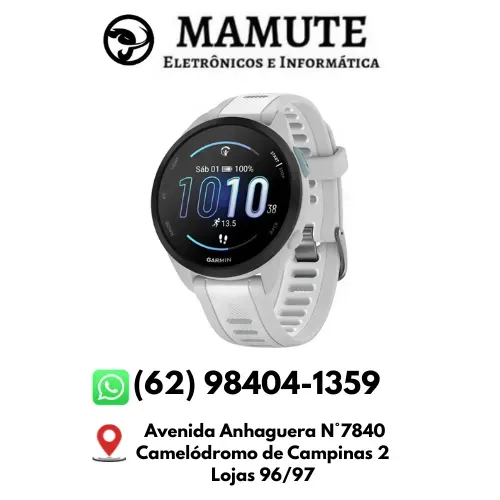 Relógio Garmin Forerunner 165 Music Cinza E Branco Gps 43mm Bluetooth 4GB