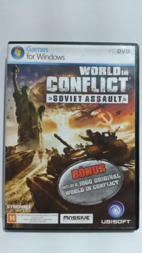 Jogo para PC chamado World in Conflict: Soviet Assault da Ubisoft.
