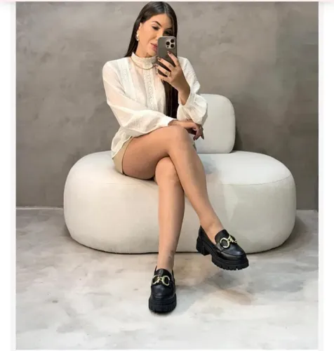 Mocassim Preto Couro Legítimo tam.37