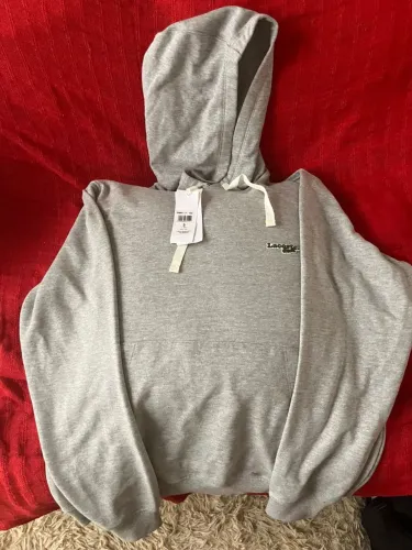Moletom Original DE MARCA auténtico Lacoste Cinza Tamanho G