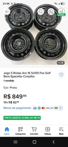 Jogo de jante aro 16 × 100 5 furos novos as 4 na cx 