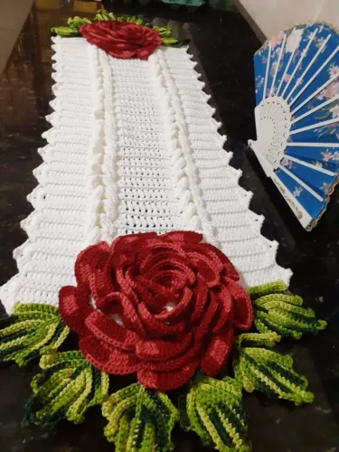 Crochê Mega Rosa