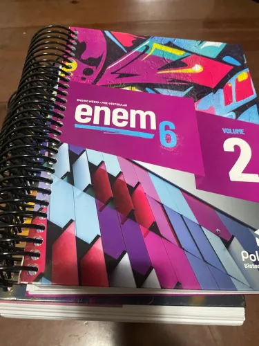 6 volumes livros mais cadernos estudos poliedro para enem e vestibular novos