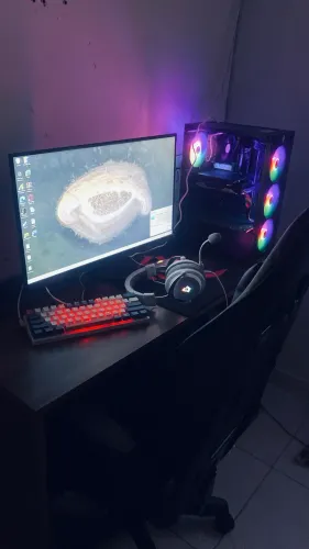 Computador gamer, teclado, monitor, fone e mouse