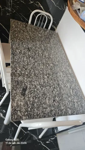 Mesa de mármore granito 6 cadeiras