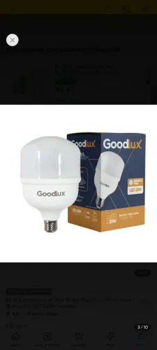 Lampada Led 20w E27 Branco Frio 6500k Goodlux