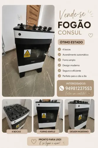 ? VENDE-SE FOGÃO CONSUL 4 BOCAS