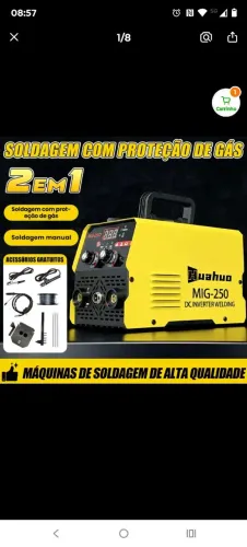 Máquina de solda mig tig 250 inverter 