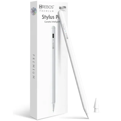 Caneta Touch StylusPen para Tablet e iPad Branca - Hrebos