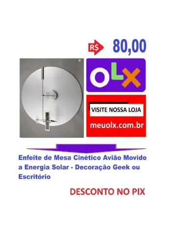 Enfeite de Mesa Cinético Avião Movido a Energia Solar, Decoração Geek/Escritório, Seminovo