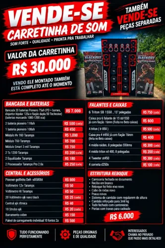 Vendo carretinha de som
