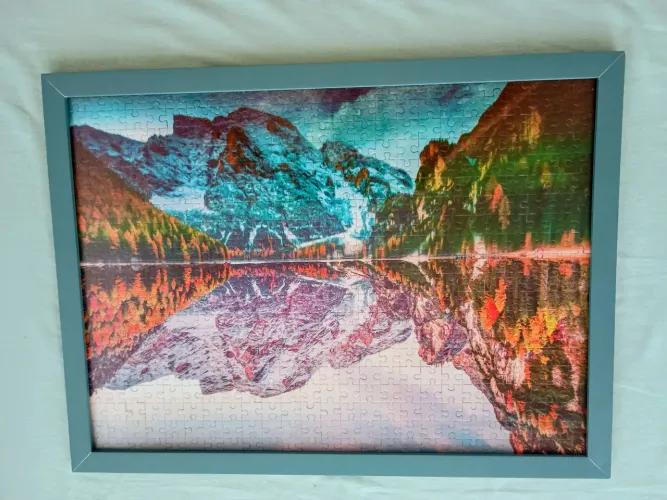 Quadro quebra cabeça emoldurado vidro 39x51 