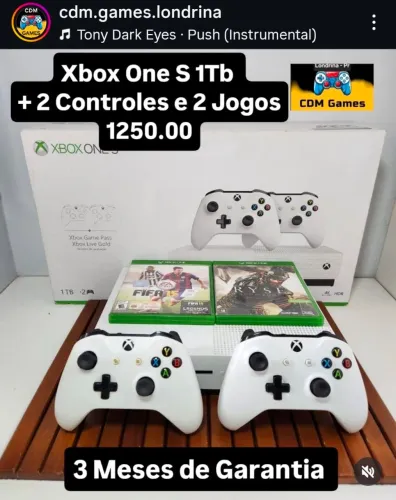 Xbox One S 1Tb +2 Controles e 2 Jogos 1250.00 - Não Aceito Oferta