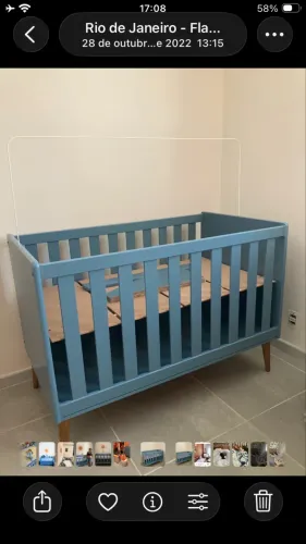 Berço Retrô Theo Azul