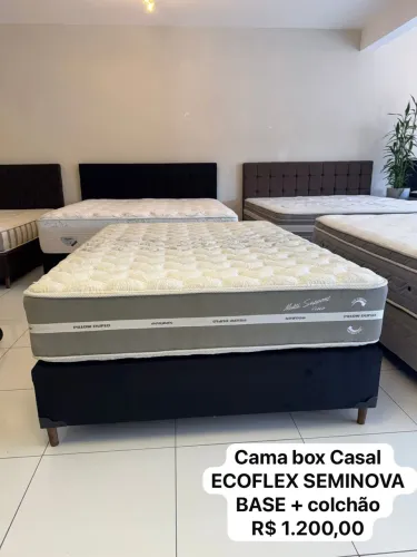 Cama Box Casal ECOFLEX SEMINOVA TOP - ENTREGAMOS 