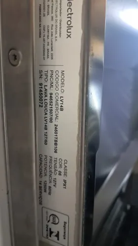 MAQUINA DE LAVAR LOUÇAS MODELO LV14B ELECTROLUX 127/60 PARA RETIRADA DE PEÇAS