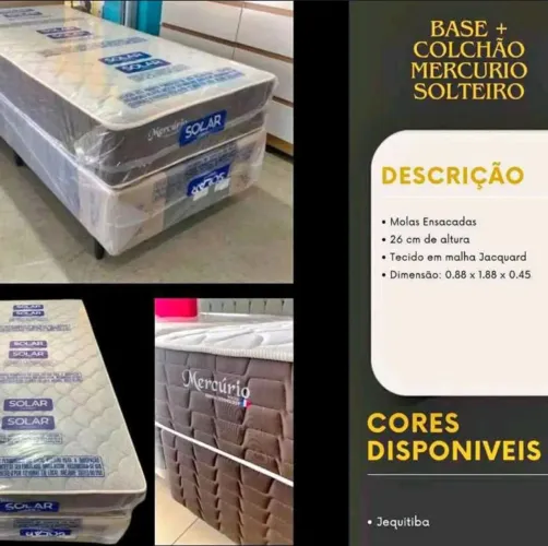 Cama box solteiro molas ensacadas pronta entrega mercurios 