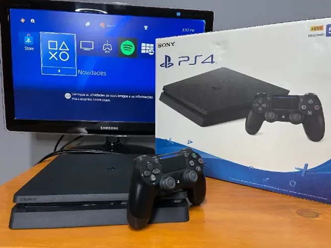 Video Game Console PS4 PlayStation Slim 500GB Seminovo (Emito Nota Fiscal e dou Garantia)