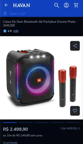 Caixa de som JBL PartyBox Encore
