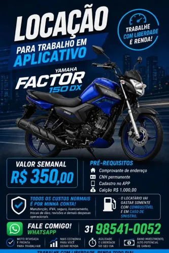 Locação moto para trabalhar