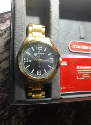 Relogio Mondaine Dourado Original