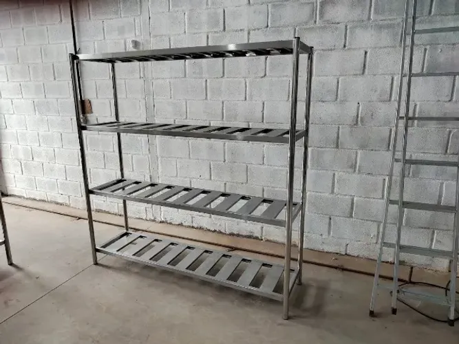 Estante Inox 1,80x0,40x1,80m 4 Prateleiras Cozinha