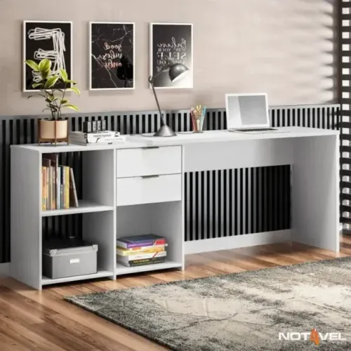 Mesa Office Escrivninha NT 2060 Branco 2 Gavetas Notável - Entrega Rápida!