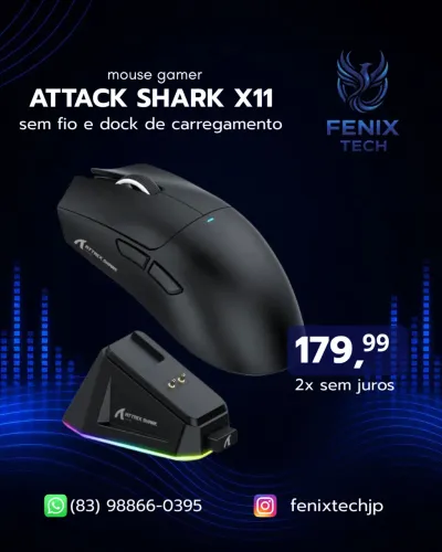 MOUSE GAMER ATTACK SHARK X11- NOVO