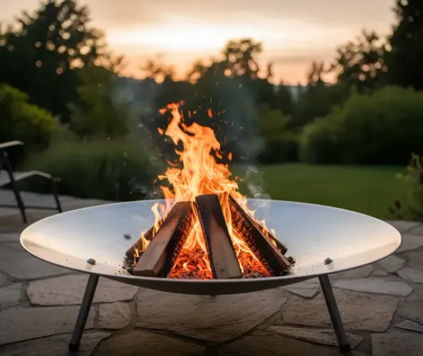 Lareira Fire Pit Externa Jardim Portátil Com Pés Removivel Aço Reforçado