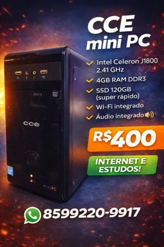Mini PC CCE SSD 120GB Wi-Fi - Ideal para Estudos e Internet