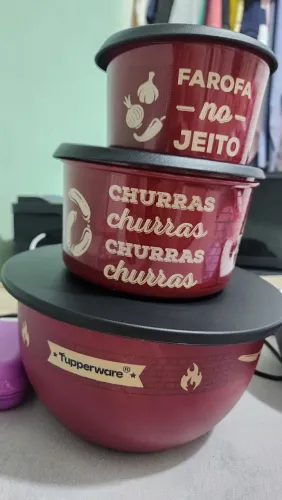 Kit churrasco tupperware  - 3 peças 