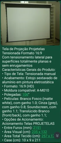 Telas de projeção 