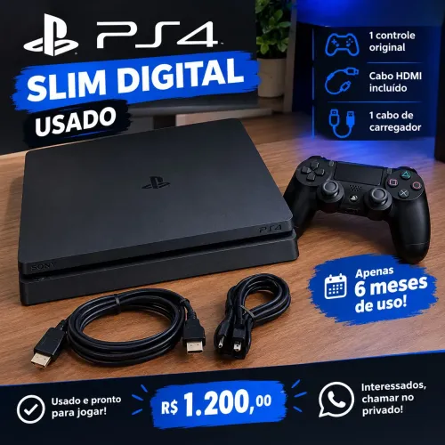 Vendo ps4 slim digital usado