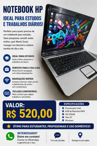 Notebook para estudos e trabalhos diários