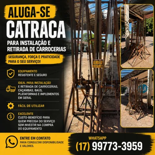 Aluguel de catracas para retirada de carrocerias de caminhão 