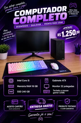 Computador completo + entrega