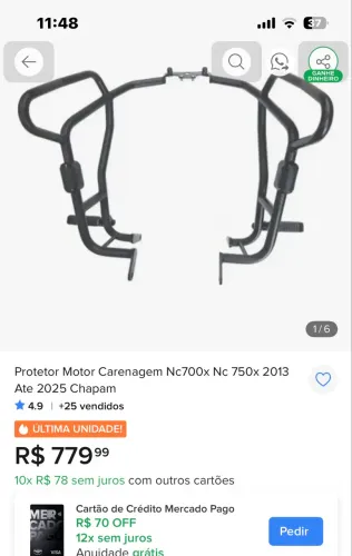 Vendo todos os acessórios para a moto nc 750 - semi-novos