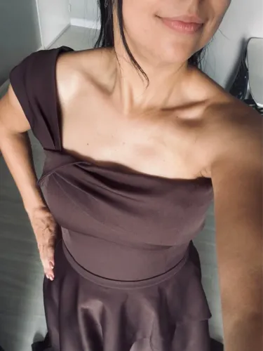Vestido de festa/ madrinha marrom, usado 1 vez (novíssimo)