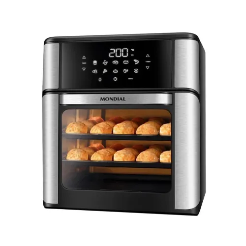 Air Fryer Mondial Forno Oven AFON-12L-BI Preto e Inox 12L