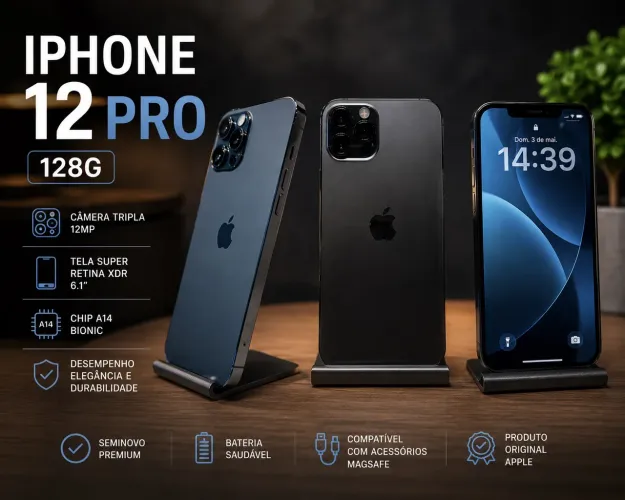 iPhone 12 Pro 128GB Grafite - Excelente Estado
