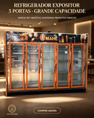 REFRIGERADOR EXPOSITOR 5 PORTAS 220v  - GRANDE CAPACIDADE