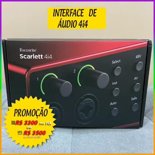 Focusrite Scarlett 4i4 4gen Interface de Áudio - NOVA