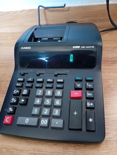 Calculadora Mesa Casio Dr-120 R || C/bobina, Fita Nylon/e Preto