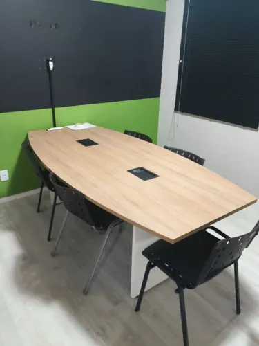 Mesa de Reunião Oval Escritório madeira para 6 lugares