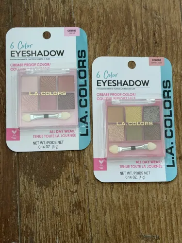 Kit com 2 Paletas de Sombras importadas - L.A. Colors 6 Cores cada, novas