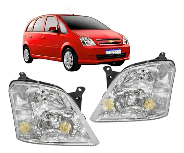 Farol Meriva Cromado 2003 2004 2005 2006 2007 2008 A 12 Par Ambos Lados