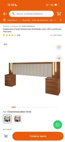 Cabeceira Estofada Premium Nova NUNCA USADA - R$ 1.200