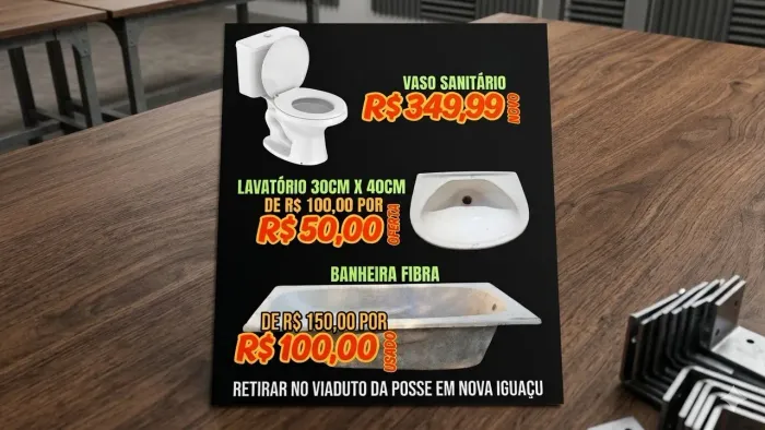 Vaso sanitário acoplado branco novo